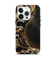 iPhone 15 Pro Wood Live Edge Phone Case - Dangelo (Black & White, 796384)