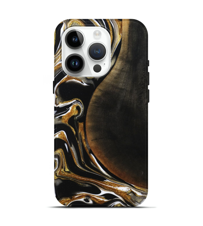 iPhone 15 Pro Wood Live Edge Phone Case - Dangelo (Black & White, 796384)