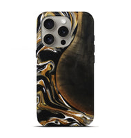 iPhone 16 Pro Wood Live Edge Phone Case - Dangelo (Black & White, 796384)