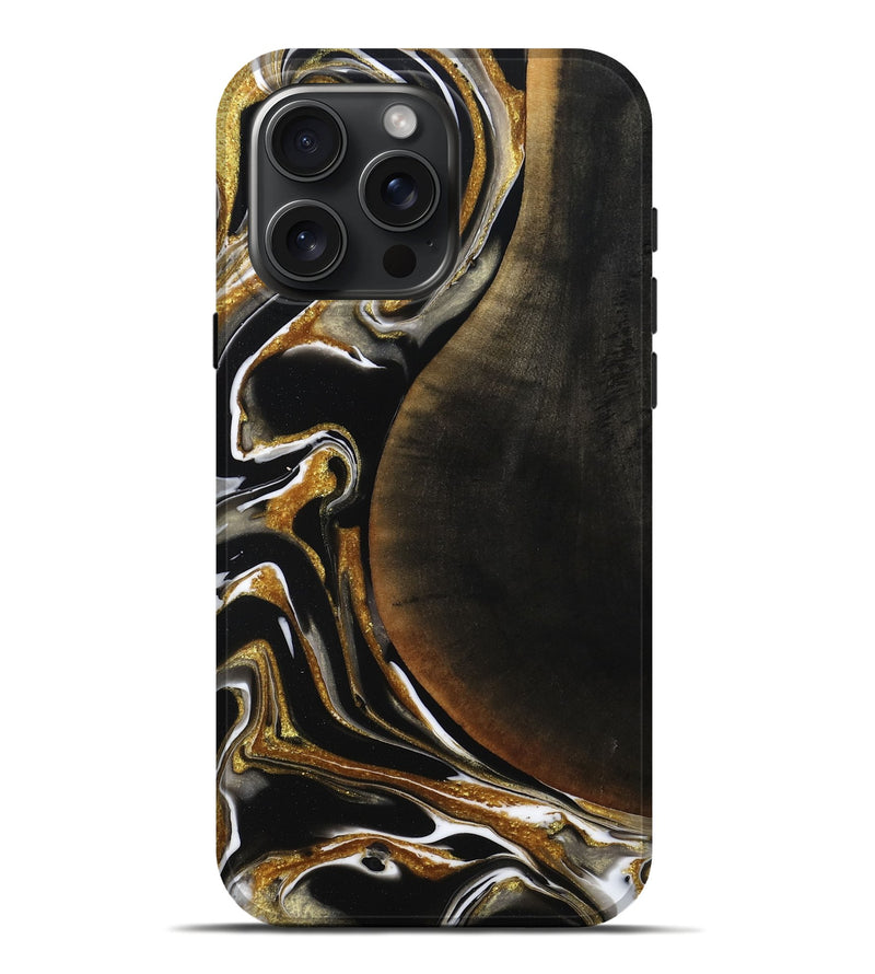 iPhone 16 Pro Max Wood Live Edge Phone Case - Dangelo (Black & White, 796384)