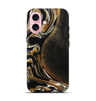 iPhone 17 Wood Live Edge Phone Case - Dangelo (Black & White, 796384)