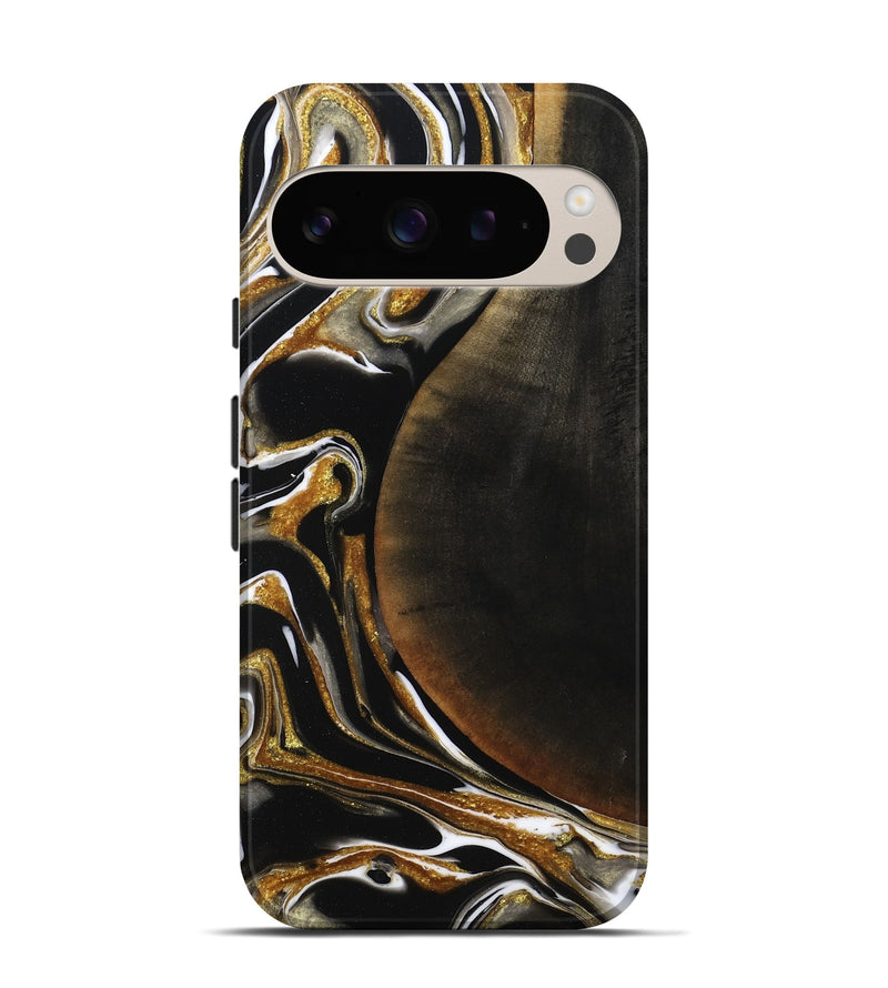 Pixel 9 Pro Wood Live Edge Phone Case - Dangelo (Black & White, 796384)