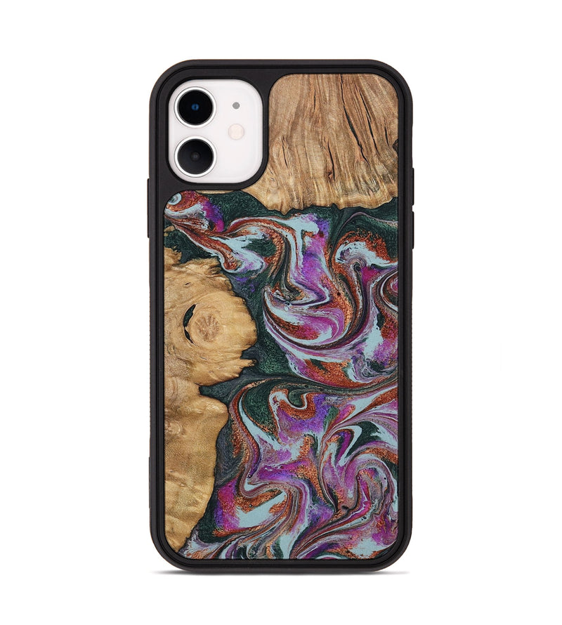iPhone 11 Wood Phone Case - Cale (Green, 796398)