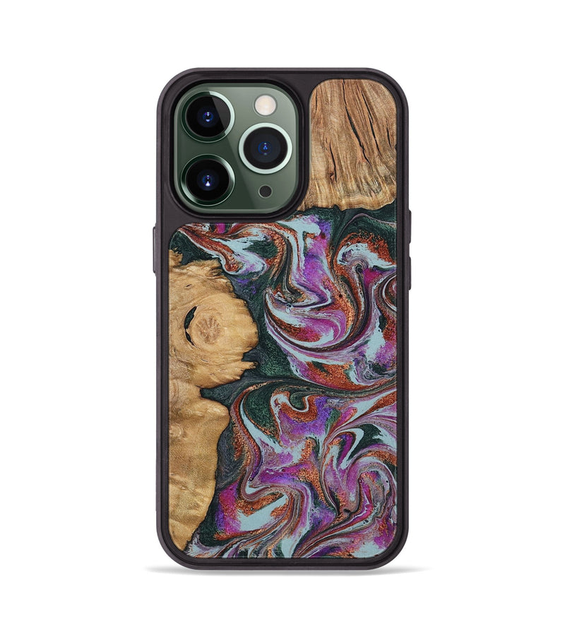 iPhone 13 Pro Wood Phone Case - Cale (Green, 796398)
