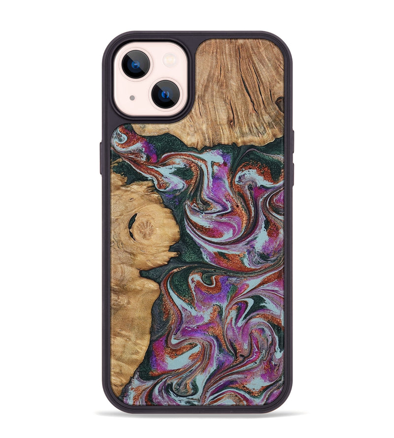 iPhone 14 Plus Wood Phone Case - Cale (Green, 796398)