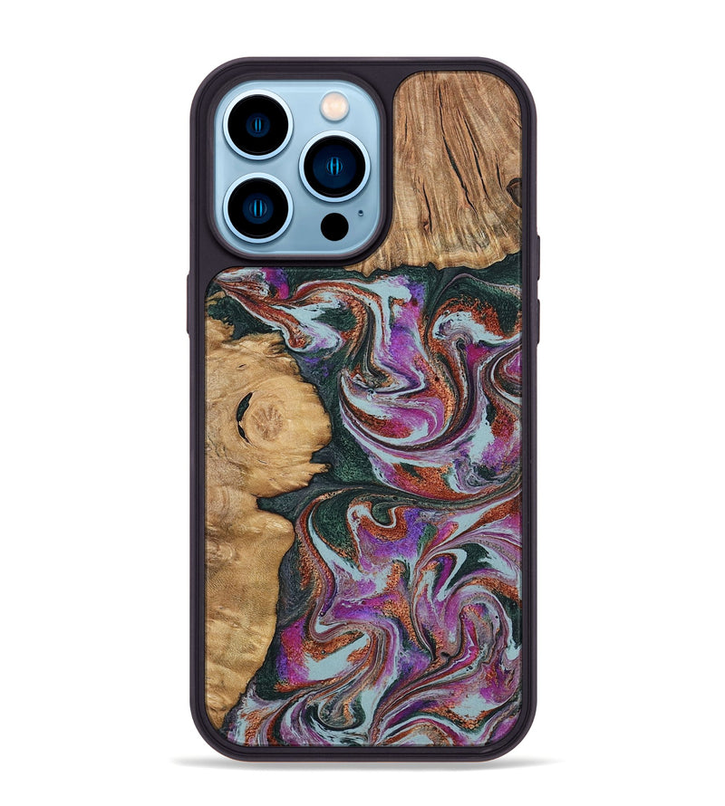 iPhone 14 Pro Max Wood Phone Case - Cale (Green, 796398)