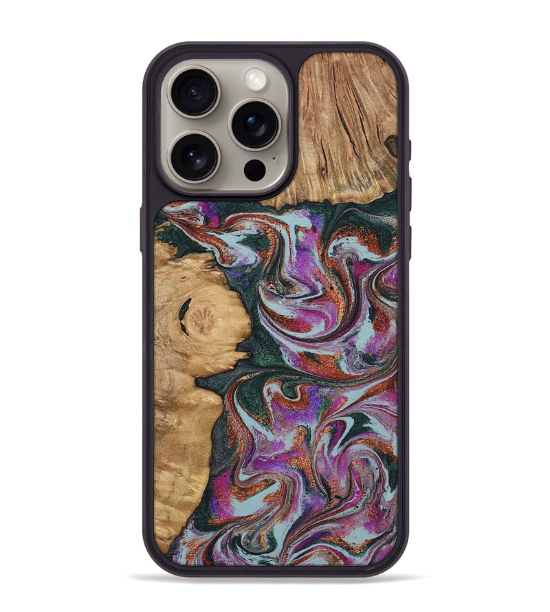 iPhone 15 Pro Max Wood Phone Case - Cale (Green, 796398)