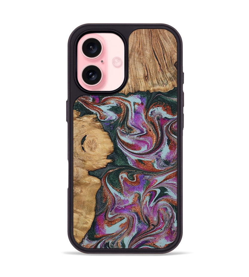 iPhone 16 Wood Phone Case - Cale (Green, 796398)