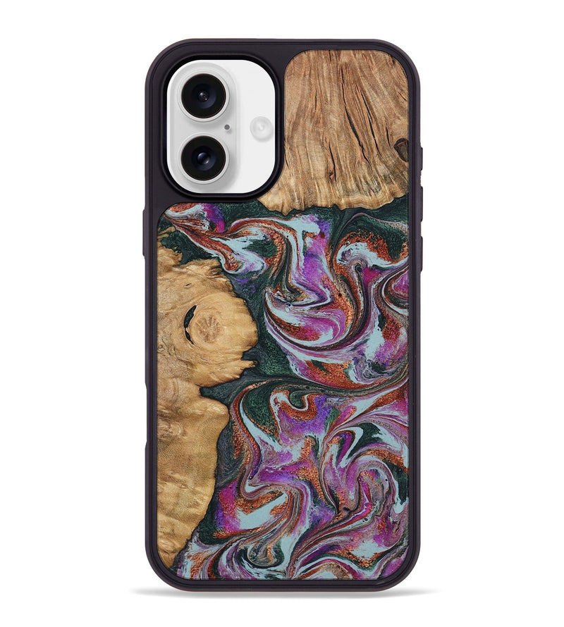 iPhone 16 Plus Wood Phone Case - Cale (Green, 796398)
