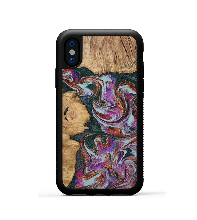 iPhone Xs Wood Phone Case - Cale (Green, 796398)
