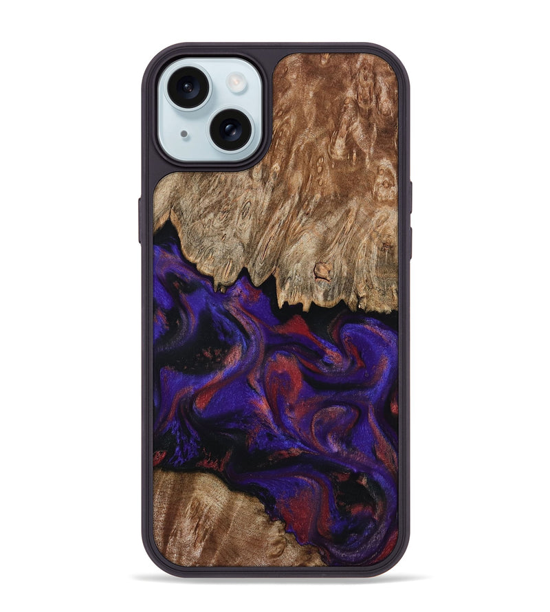 iPhone 15 Plus Wood Phone Case - Bishop (Purple, 796408)