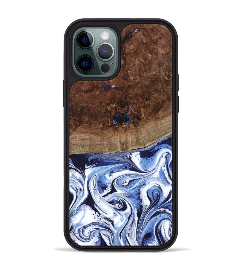 iPhone 12 Pro Max Wood Phone Case - Chynna (Blue, 796426)