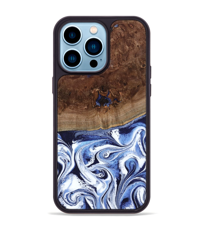 iPhone 14 Pro Max Wood Phone Case - Chynna (Blue, 796426)