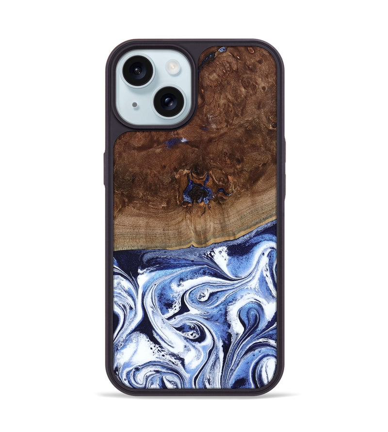 iPhone 15 Wood Phone Case - Chynna (Blue, 796426)