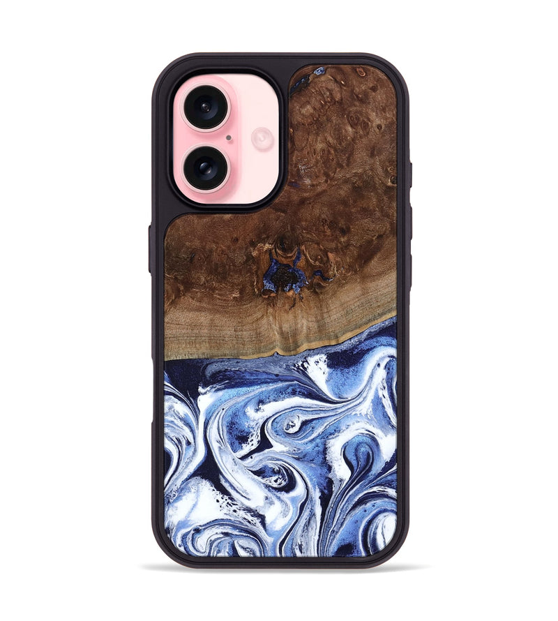 iPhone 16 Wood Phone Case - Chynna (Blue, 796426)