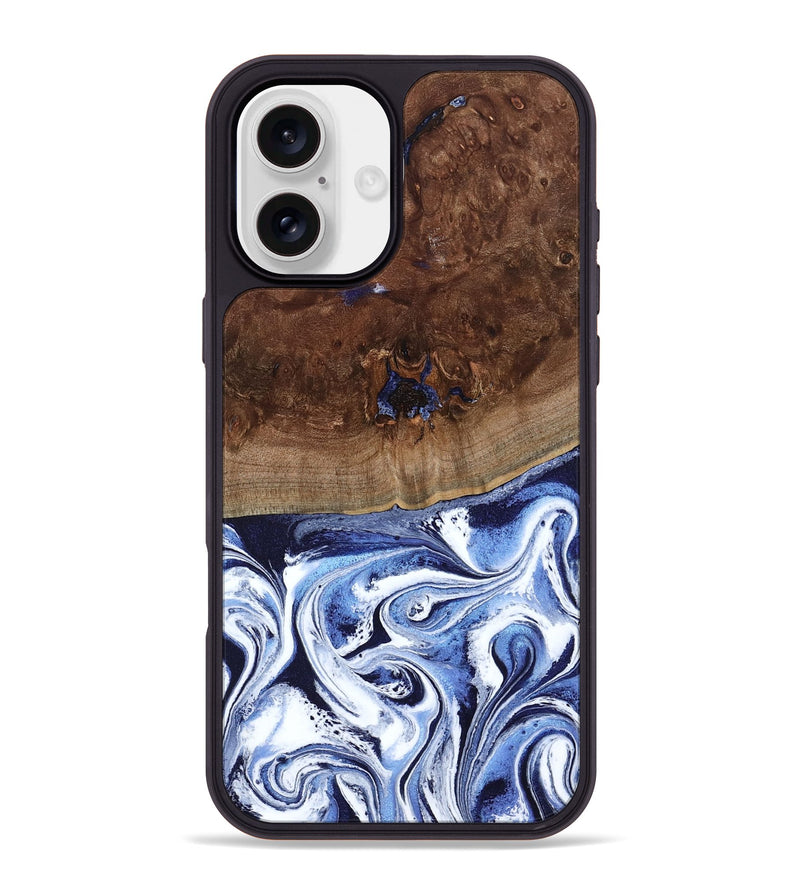 iPhone 16 Plus Wood Phone Case - Chynna (Blue, 796426)