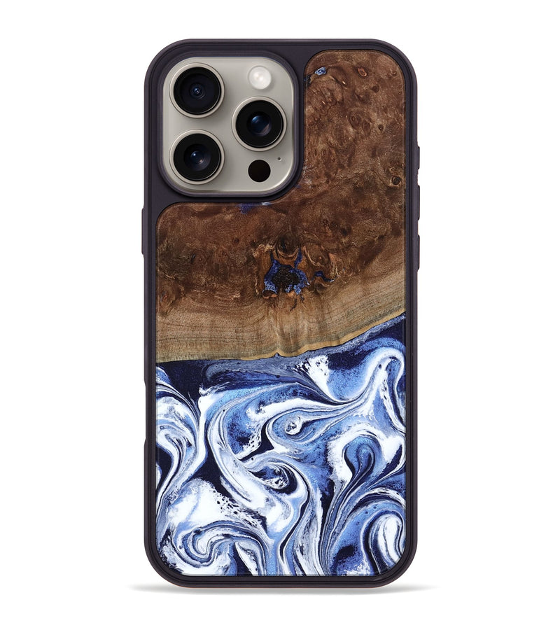 iPhone 16 Pro Max Wood Phone Case - Chynna (Blue, 796426)