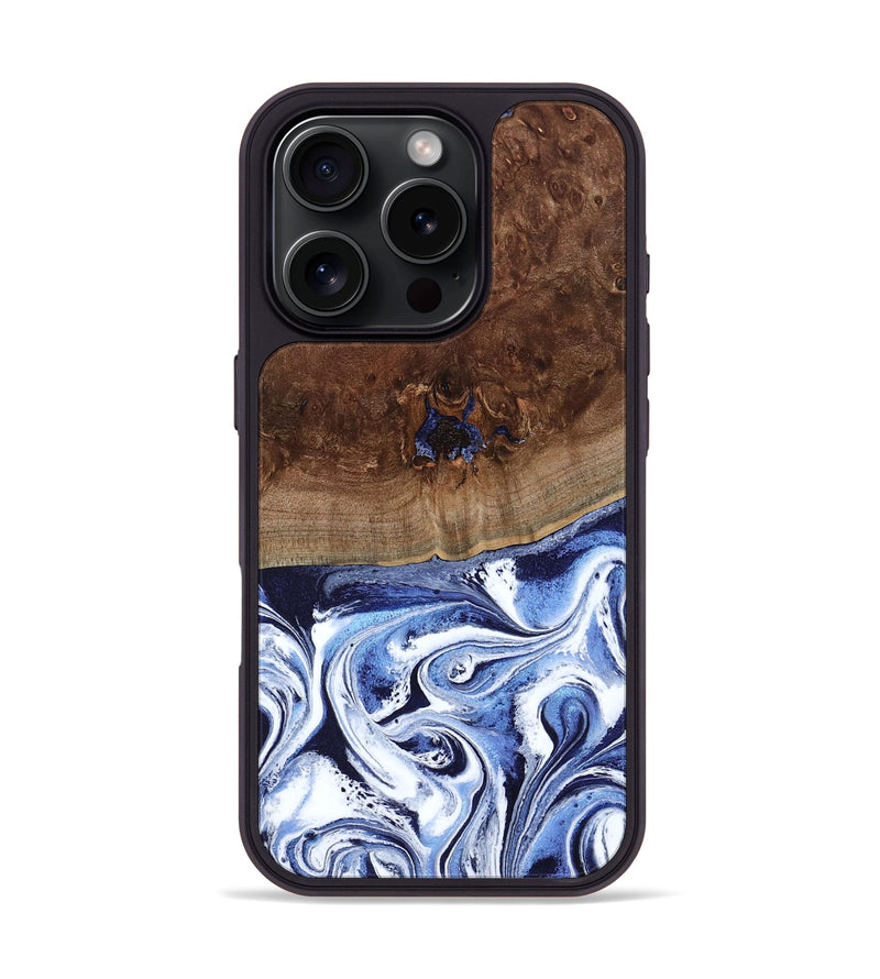 iPhone 16 Pro Wood Phone Case - Chynna (Blue, 796426)