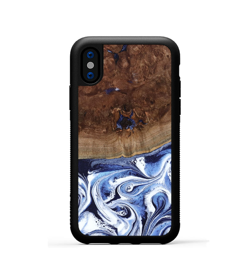 iPhone Xs Wood Phone Case - Chynna (Blue, 796426)