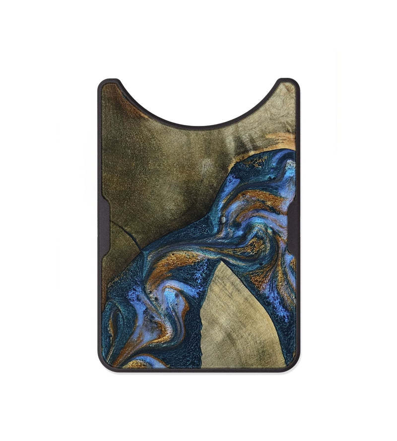 Alloy Wood Wallet - Jeanne (Teal & Gold, 796488)