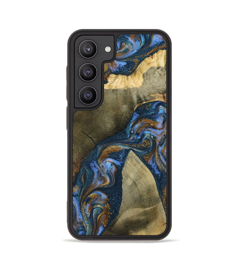 Galaxy S23 Wood Phone Case - Jeanne (Teal & Gold, 796488)