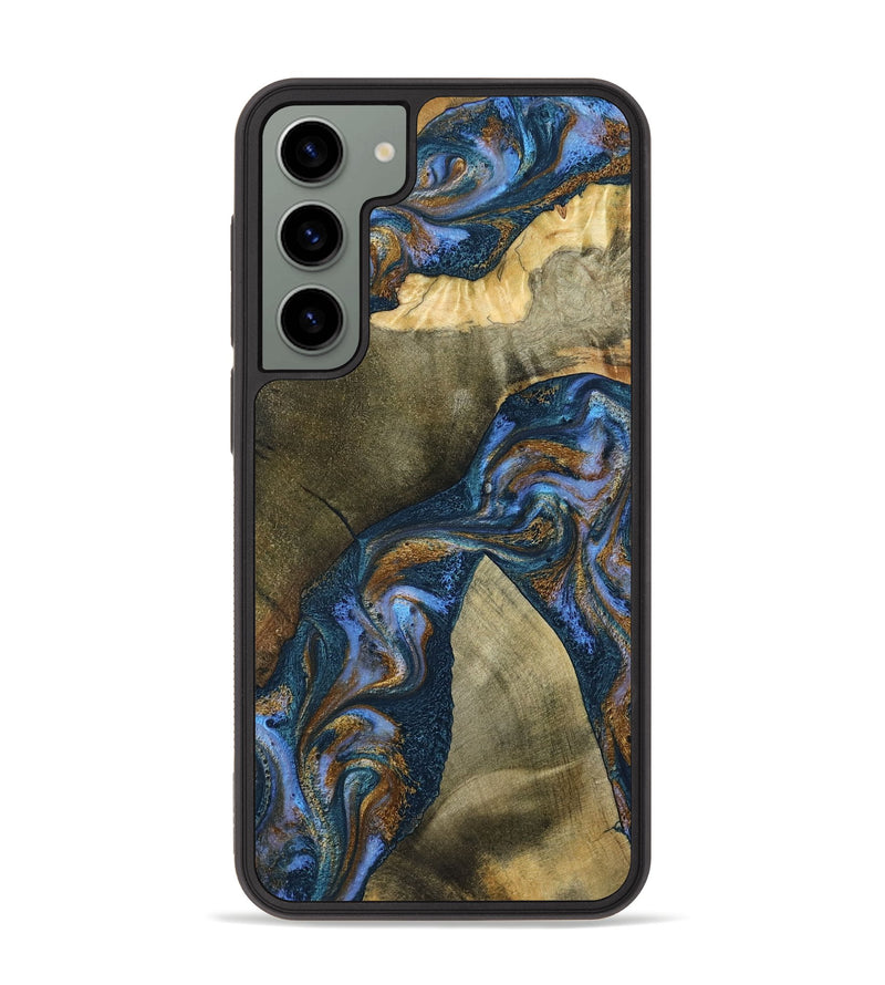 Galaxy S23 Plus Wood Phone Case - Jeanne (Teal & Gold, 796488)