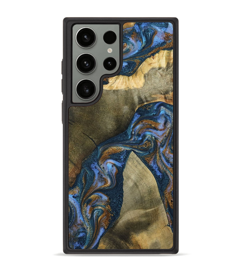 Galaxy S23 Ultra Wood Phone Case - Jeanne (Teal & Gold, 796488)