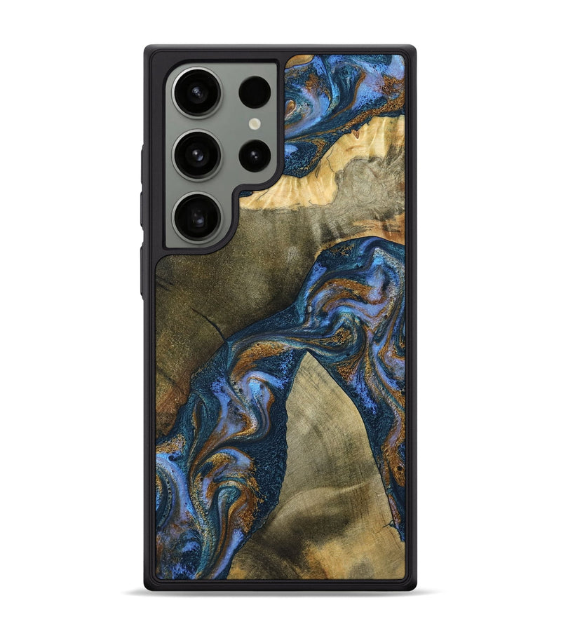 Galaxy S24 Ultra Wood Phone Case - Jeanne (Teal & Gold, 796488)