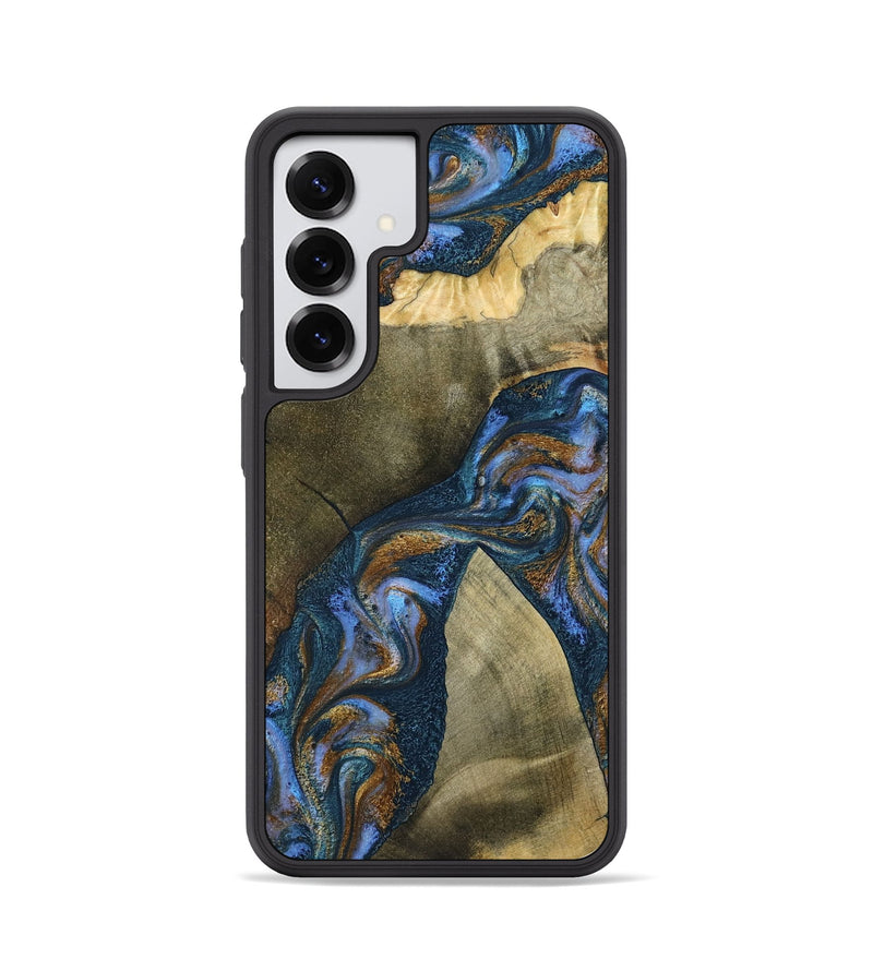 Galaxy S25 Wood Phone Case - Jeanne (Teal & Gold, 796488)