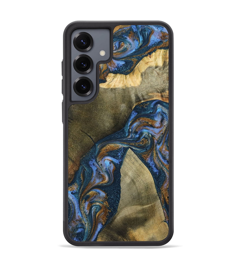 Galaxy S25 Plus Wood Phone Case - Jeanne (Teal & Gold, 796488)