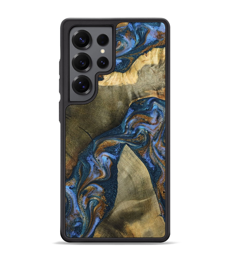 Galaxy S25 Ultra Wood Phone Case - Jeanne (Teal & Gold, 796488)