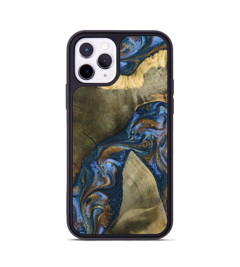 iPhone 11 Pro Wood Phone Case - Jeanne (Teal & Gold, 796488)