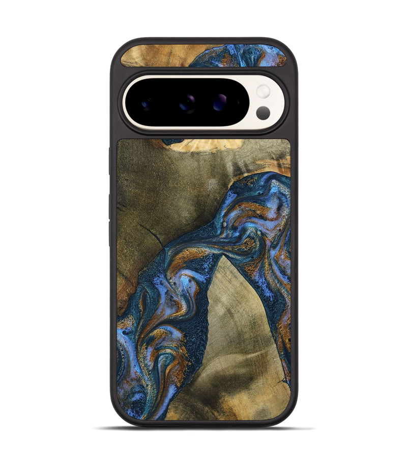 Pixel 9 Pro Wood Phone Case - Jeanne (Teal & Gold, 796488)