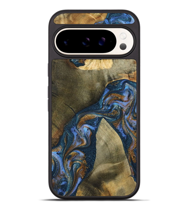 Pixel 9 Pro XL Wood Phone Case - Jeanne (Teal & Gold, 796488)