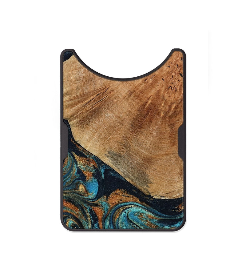 Alloy Wood Wallet - Yusuf (Teal & Gold, 796523)