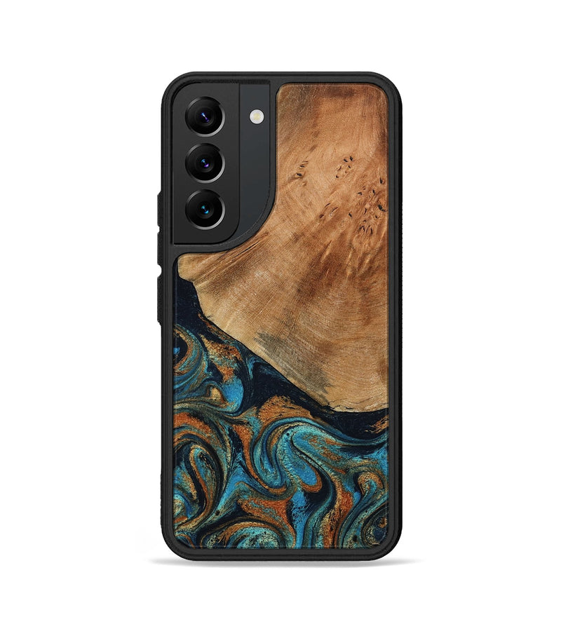 Galaxy S22 Wood Phone Case - Yusuf (Teal & Gold, 796523)