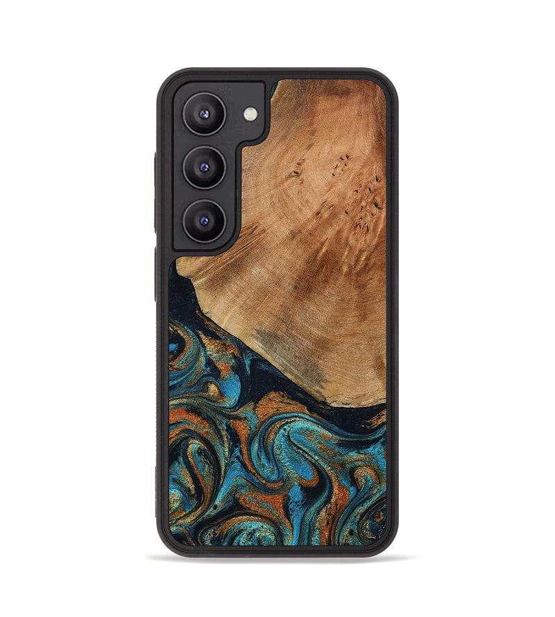 Galaxy S23 Wood Phone Case - Yusuf (Teal & Gold, 796523)