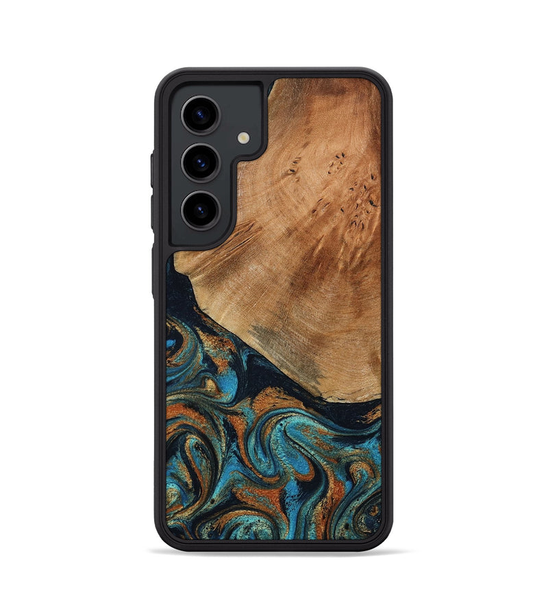 Galaxy S24 Wood Phone Case - Yusuf (Teal & Gold, 796523)