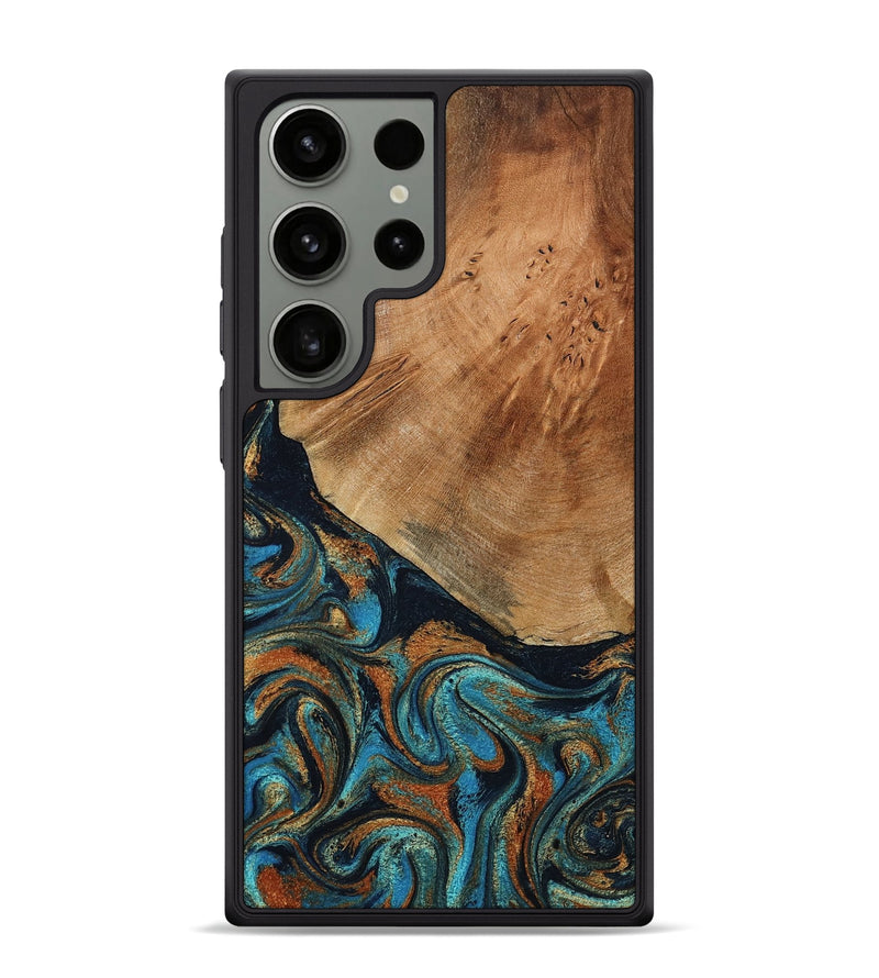 Galaxy S24 Ultra Wood Phone Case - Yusuf (Teal & Gold, 796523)