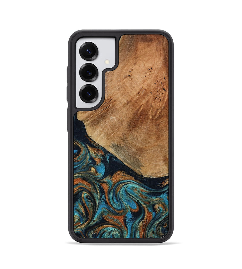 Galaxy S25 Wood Phone Case - Yusuf (Teal & Gold, 796523)