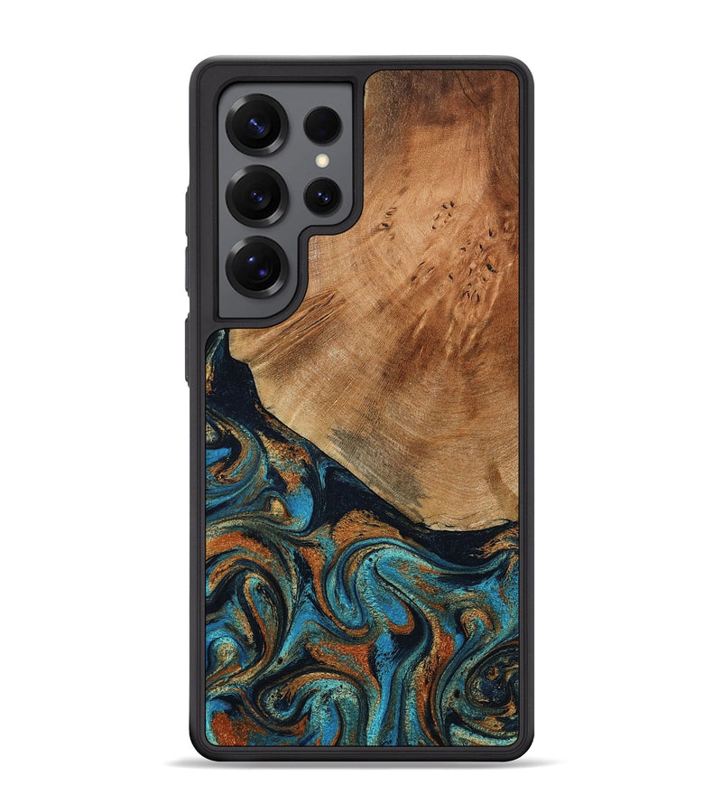 Galaxy S25 Ultra Wood Phone Case - Yusuf (Teal & Gold, 796523)