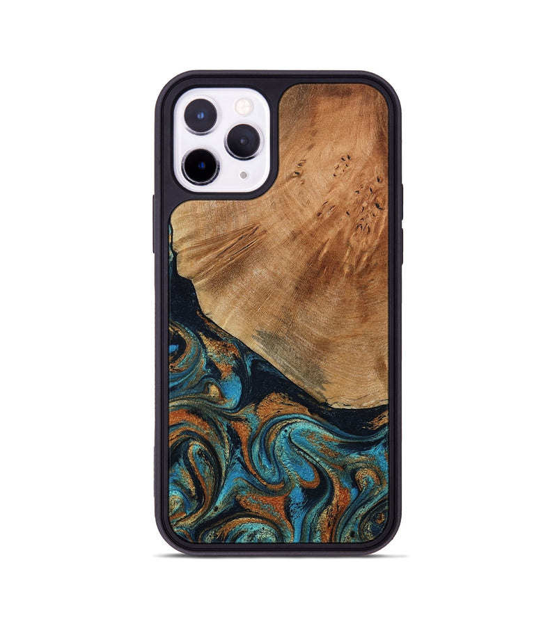 iPhone 11 Pro Wood Phone Case - Yusuf (Teal & Gold, 796523)