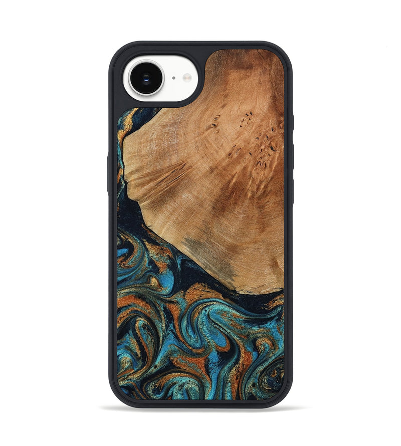 iPhone 16e Wood Phone Case - Yusuf (Teal & Gold, 796523)