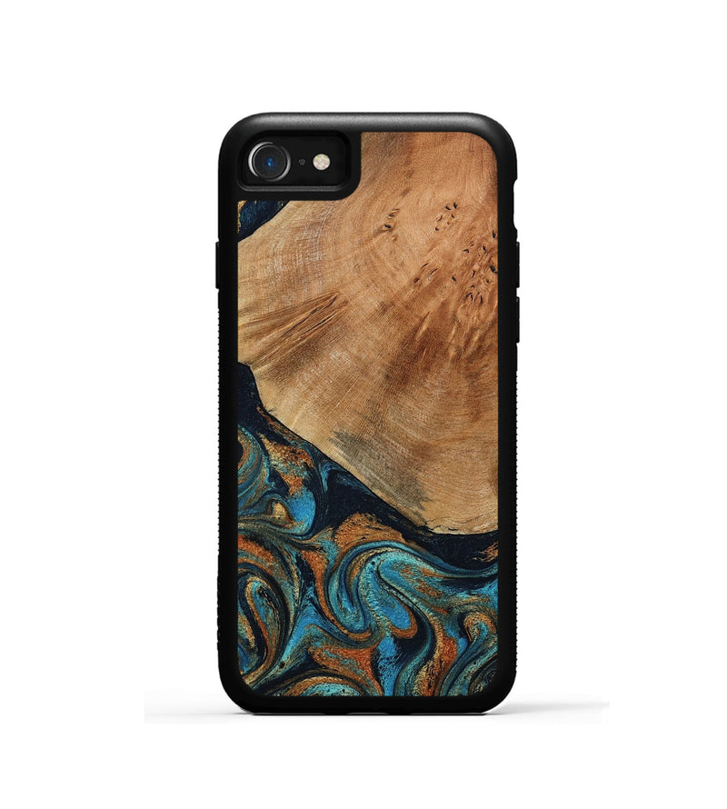iPhone SE Wood Phone Case - Yusuf (Teal & Gold, 796523)