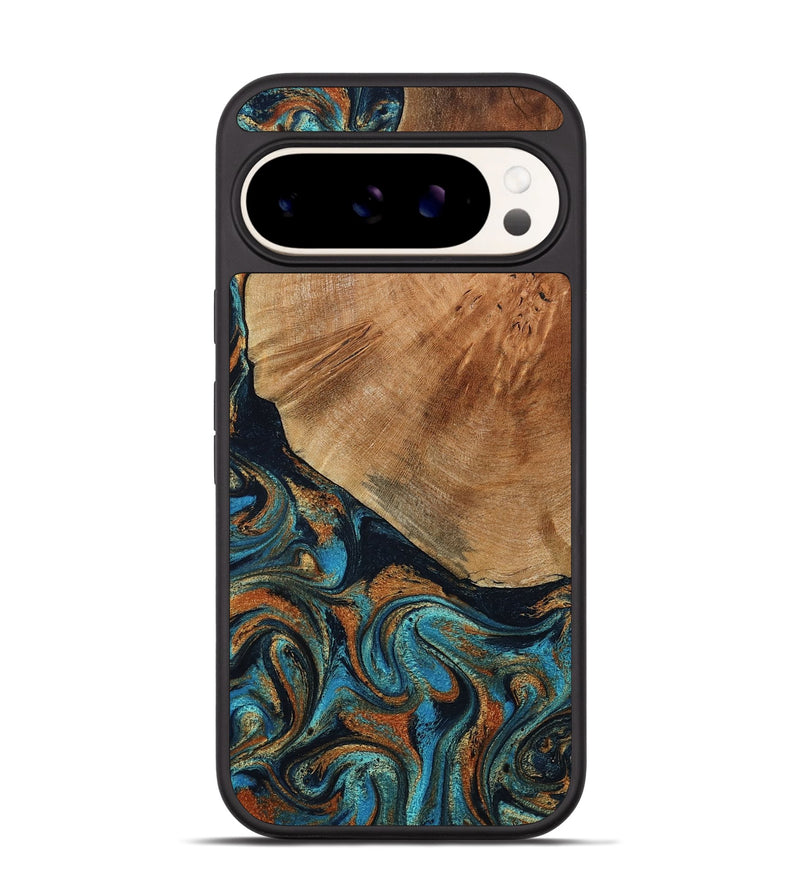 Pixel 9 Wood Phone Case - Yusuf (Teal & Gold, 796523)
