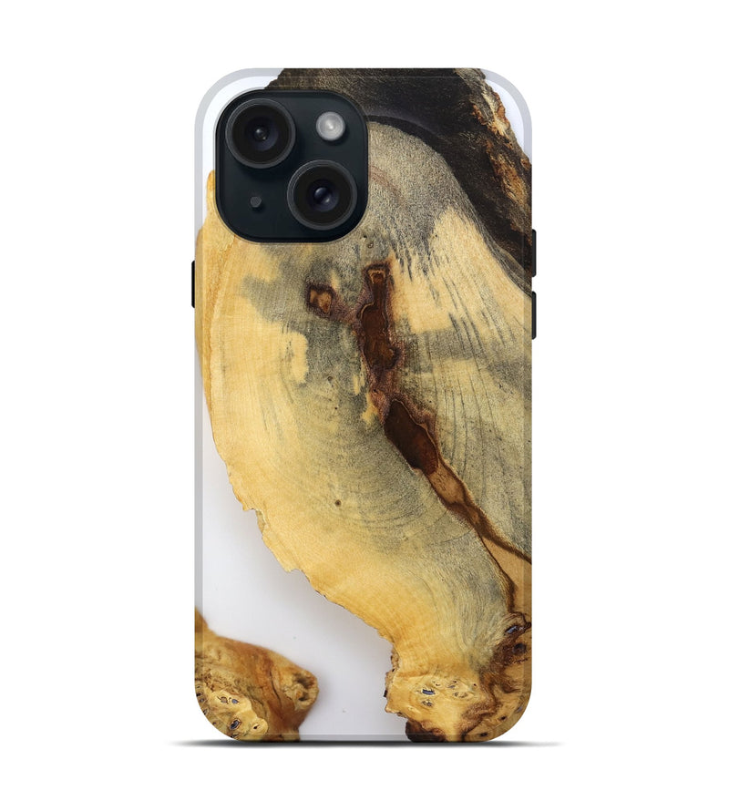 iPhone 15 Wood Live Edge Phone Case - Syble (Clear, 796727)