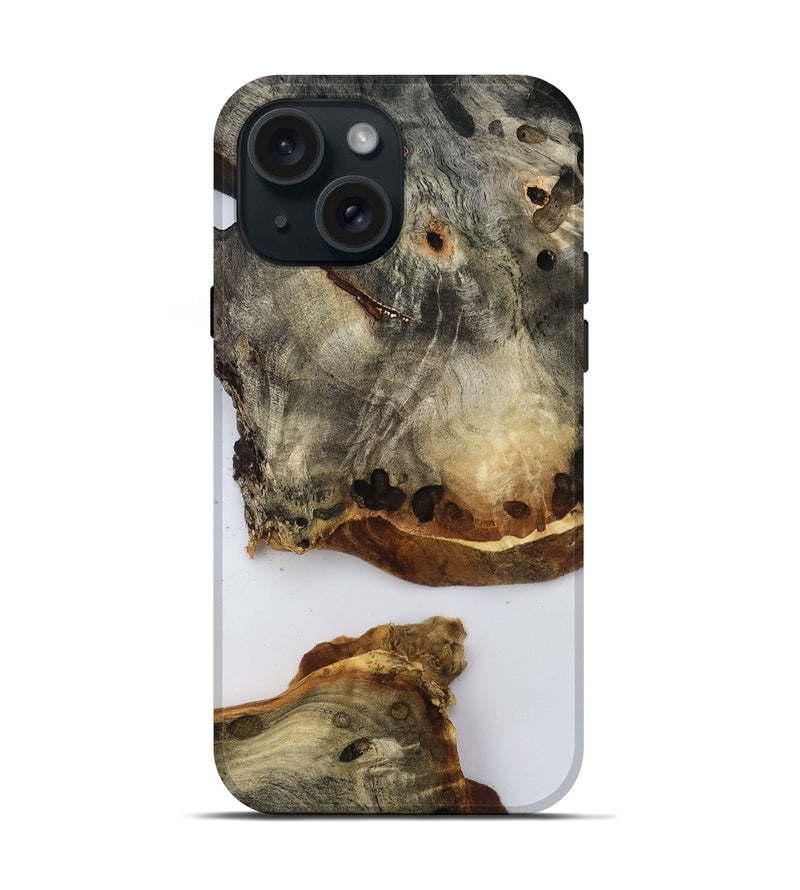 iPhone 15 Wood Live Edge Phone Case - Della (Clear, 796757)