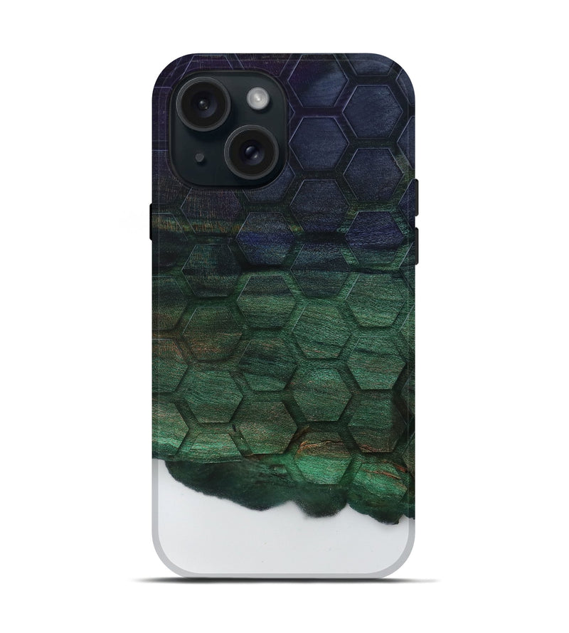 iPhone 15 Wood Live Edge Phone Case - Zoie (Clear, 796775)