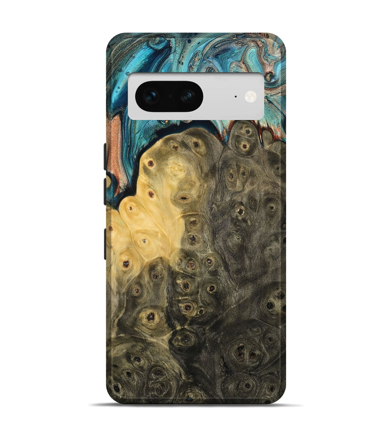 Pixel 7 Wood Live Edge Phone Case - Rhys (Teal & Gold, 796834)