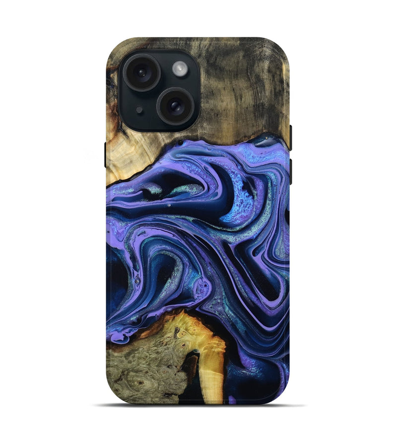 iPhone 15 Wood Live Edge Phone Case - Lachlan (Purple, 796842)